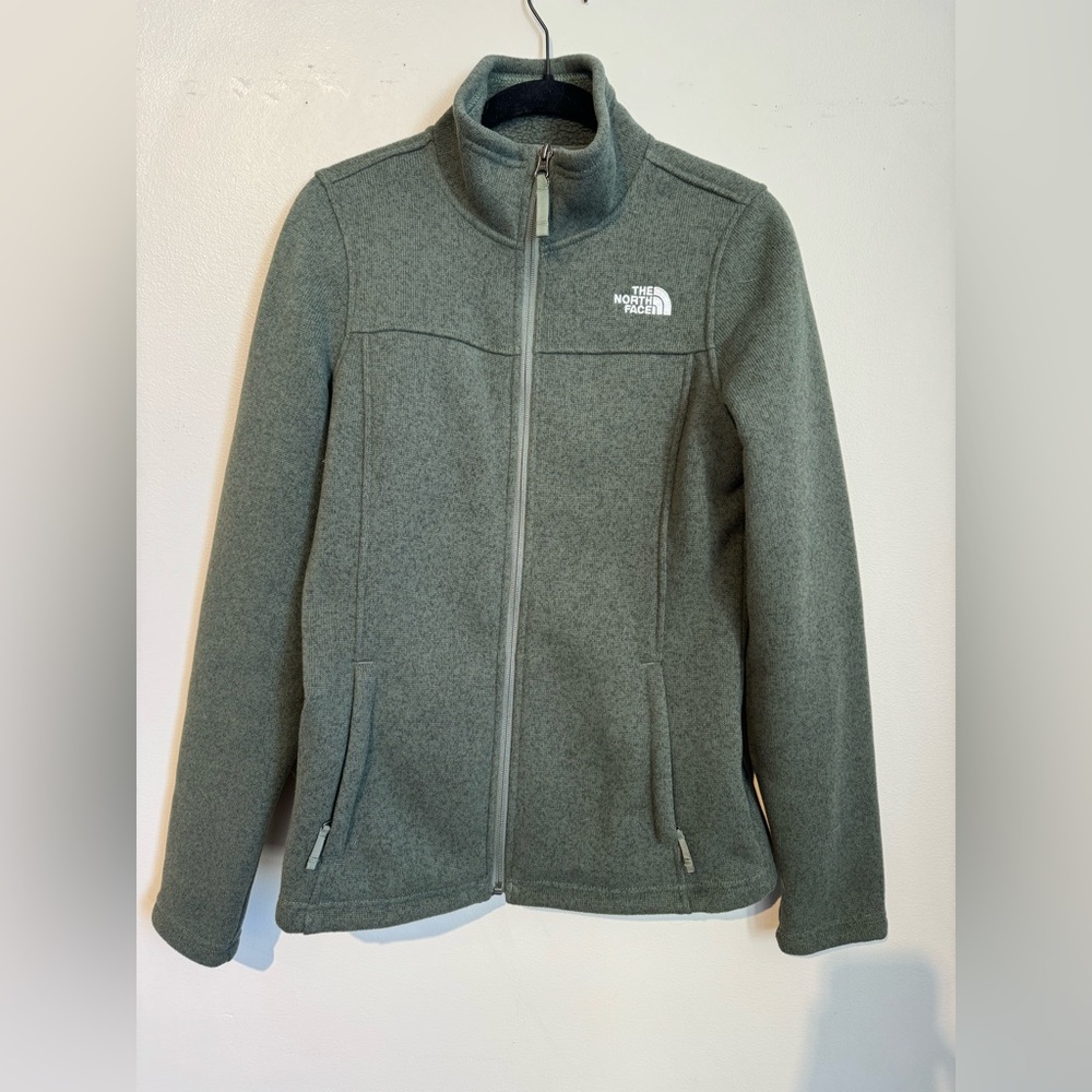 NorthFace Forest Green Front Zip Fleece Jacket